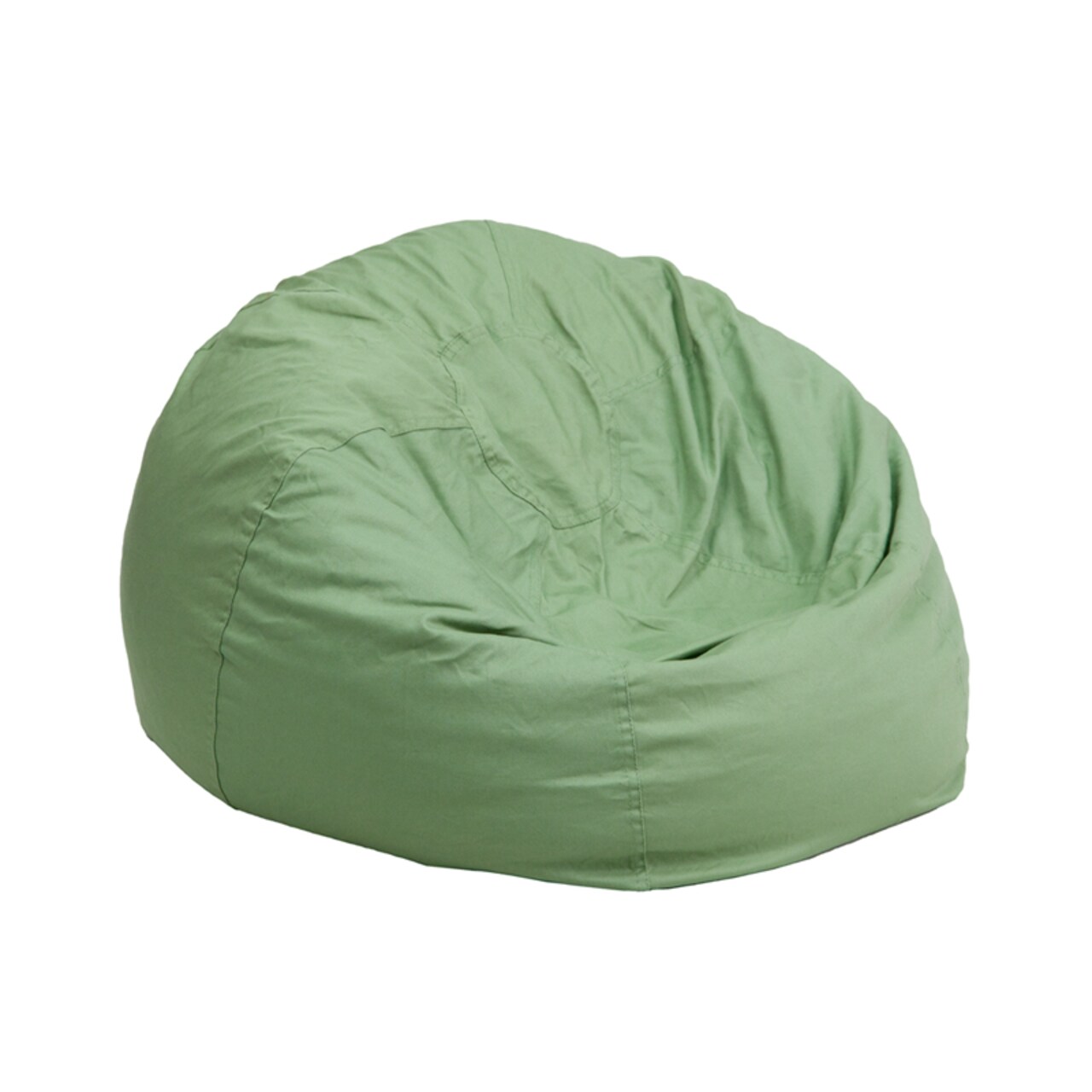 Small Solid Green Refillable Bean Bag Chair for Kids and Teens